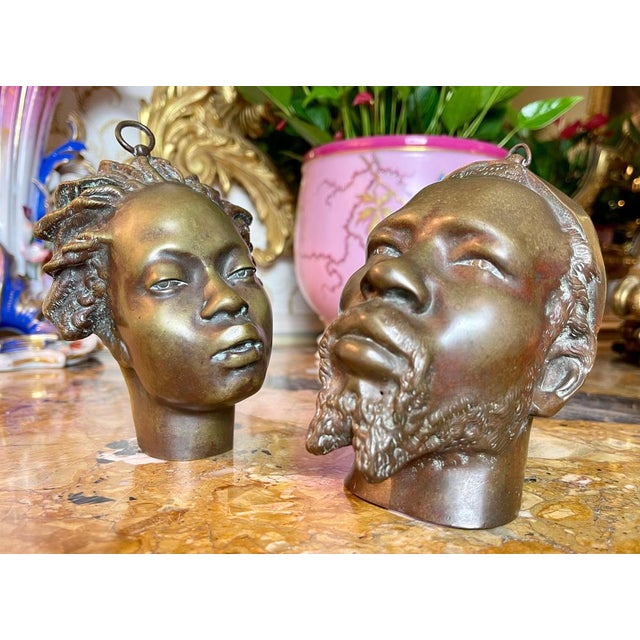 Gold Bronzes Saïd Abdallah / African Venus by Charles Cordier, 19th Century, Set of 2 For Sale - Image 8 of 11