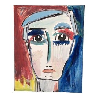 Anastasia George "Nolan" Original Acrylic Male Portrait Painting For Sale