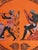 Large Greek Black-Figure Orange Terracotta Wall Plate with Classical Motif, 1970s For Sale - Image 9 of 18