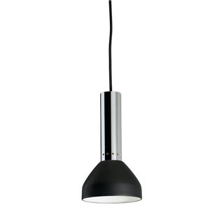 Mid-Century Modern Space Age Downlight Pendant in Chrome & Black, 1970s For Sale
