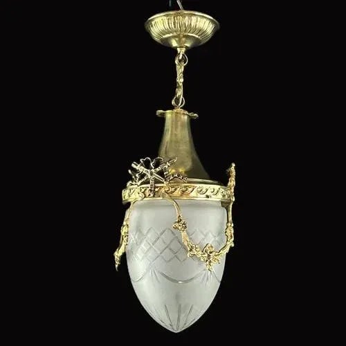 Art nouveau bronze ceiling lamp the lamp is made from bronze and brass, which have been carefully finished to create a...