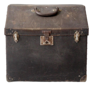 Antique Industrial Slant Top Travel Case Trunk