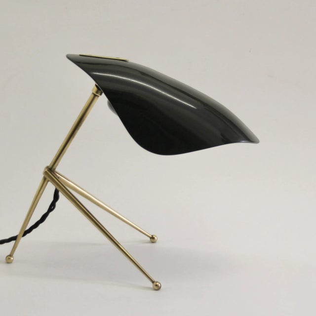 Black Tripod Table Lamp in Brass from WKR, 1950s For Sale - Image 11 of 11