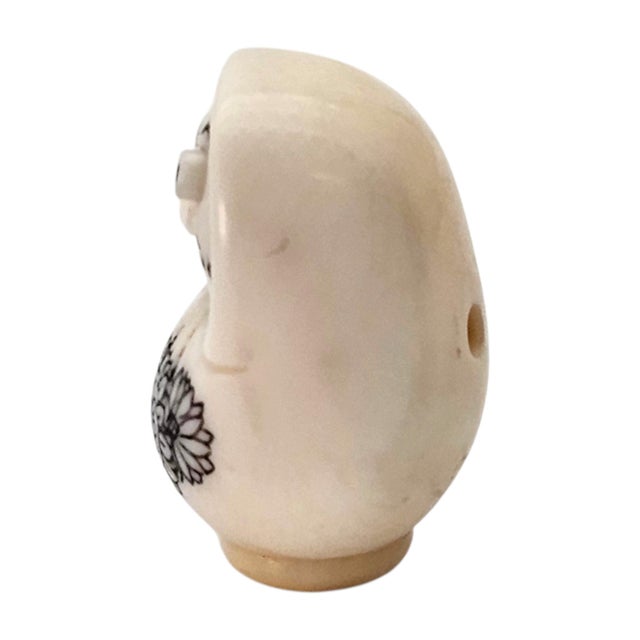 Signed Japanese Daruma Netsuke With Tobi-Dashi (Extending) Eyes, Miniature, 1" For Sale - Image 9 of 14