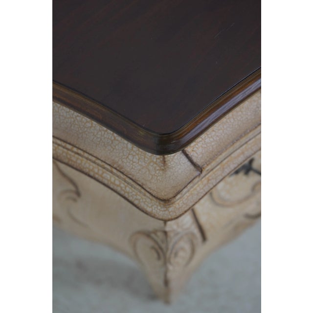 Brown Pair Italian Crackle Finish Commode Nightstands For Sale - Image 8 of 12