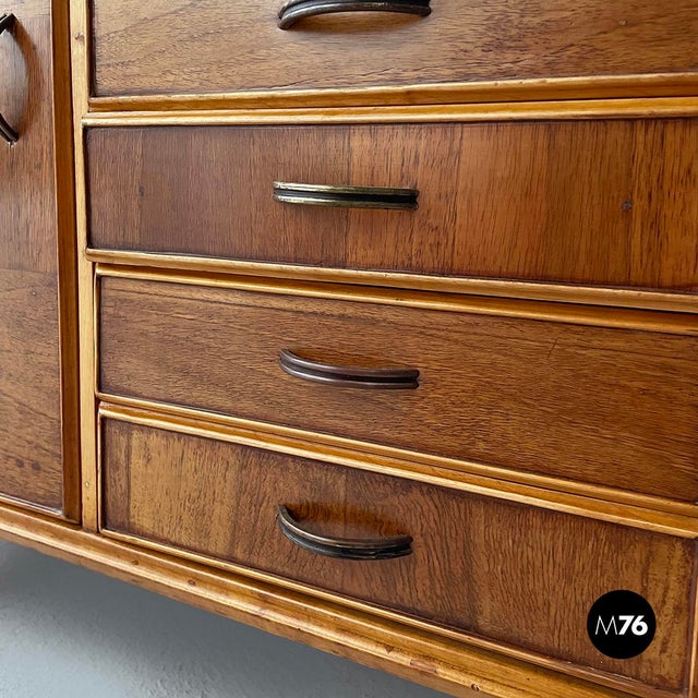Mid-Century Modern Italian Sideboard in Wood and Brass, 1950s For Sale - Image 12 of 16