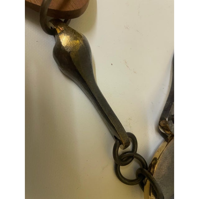 1970s Vintage Richard Fisher / u.s. Bells Modernist Cast Bronze & Hardwood Wind Bell For Sale - Image 5 of 10