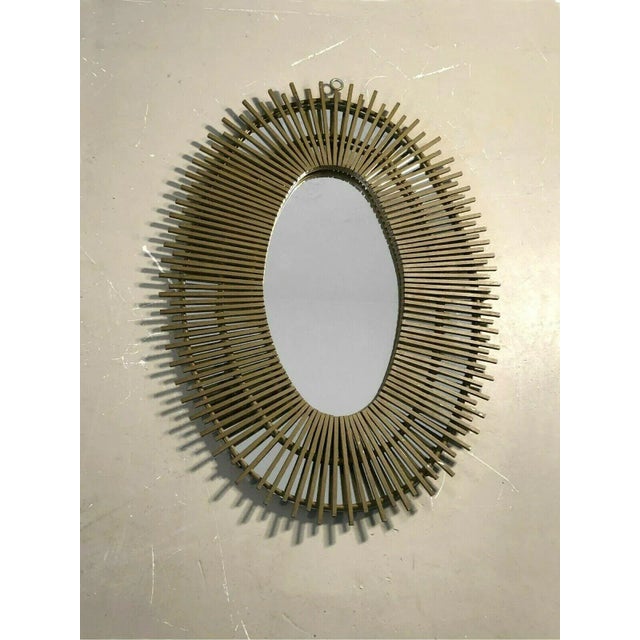 One (of 3) spectacular oval ''Soleil'' mirror, Modernist, Form-Free, Art Populaire, Shabby-Chic, with the important frame...