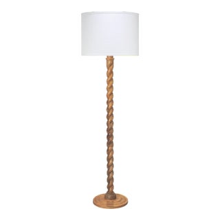 Jamie Young Barley Twist Floor Lamp in Mango Wood For Sale