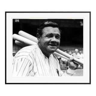 Babe Ruth With Baseball Bats Black Framed Archival Pigment Print - 37 X 47” For Sale