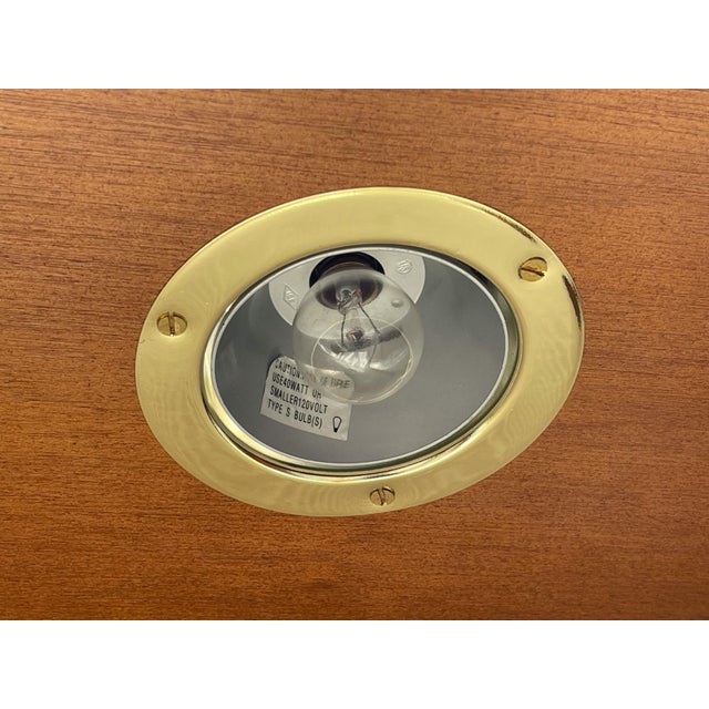 Brown Mid 20th Century Vintage George III Style Two-Part Mahogany Lighted Breakfront Cabinet For Sale - Image 8 of 10