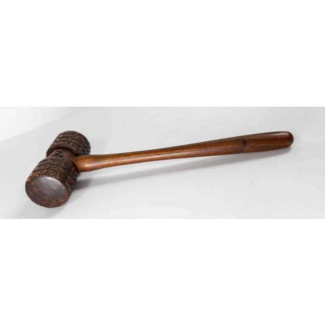 1930's Folk Art Carved Walnut Masonic Oddfellows Gavel, New York For Sale - Image 11 of 12