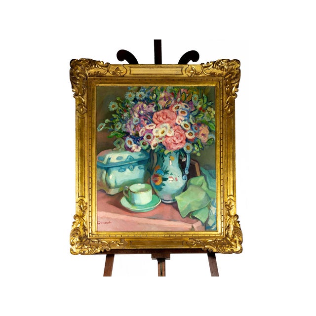 Flower Still Life, 20th Century, Oil Painting, Framed For Sale - Image 4 of 6