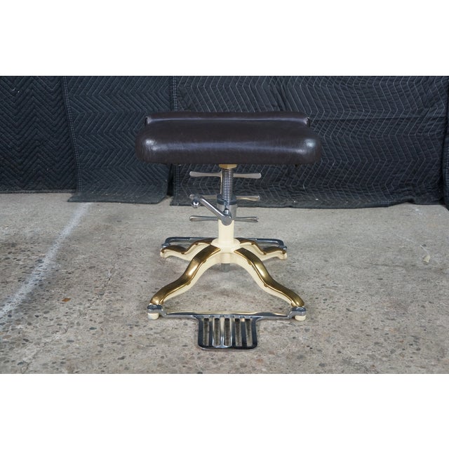 Industrial Mid-Century Shoe Store Salesman Fitting Exam Stool Adjustable Bench For Sale - Image 4 of 18