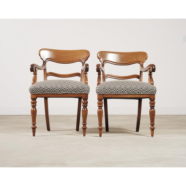 Set of Six English William IV Fruitwood Upholstered Dining Chairs For Sale - Image 12 of 18