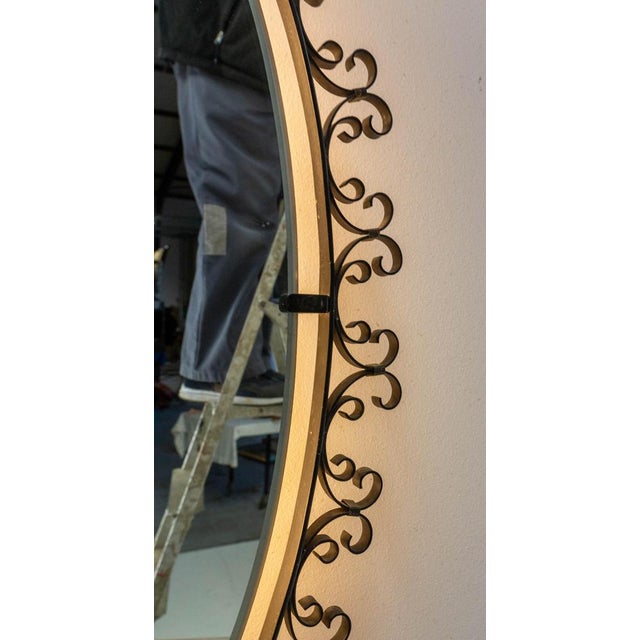 Silver French Illuminated Mirror with Metal Framework, 1960 For Sale - Image 8 of 10