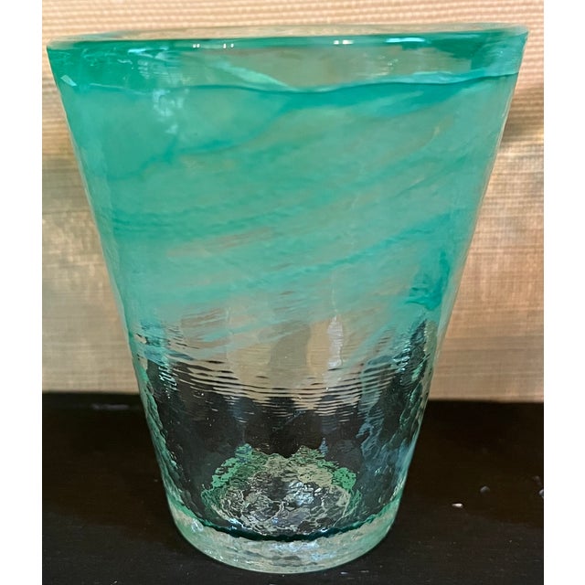 2000 - 2009 Kosta Boda Mine Tumbler Set Green Art Glass Ulrica Hydman Vallien For Sale - Image 5 of 6