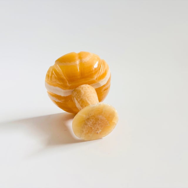 Stone Small Vintage Alabaster Bowl on Pedestal Base For Sale - Image 7 of 7