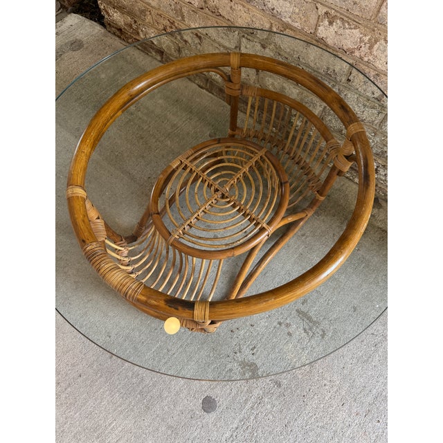 Vintage Bamboo Coffee Table For Sale - Image 11 of 18