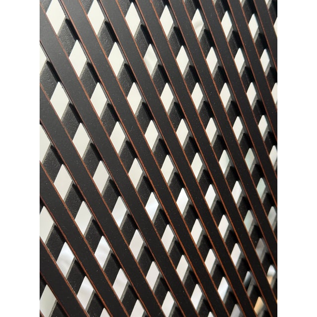 Wood Lattice Folding Screen, Large For Sale - Image 9 of 12