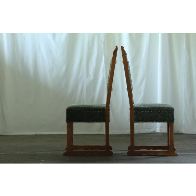 Brown Vintage Danish Oak Throne Dining Chairs, 1954, Set of 4 For Sale - Image 8 of 17
