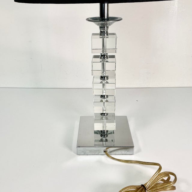 1970s Vintage Contemporary Modern Stacking Square Lucite Cubes Table Lamp For Sale - Image 15 of 16