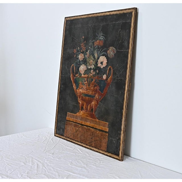 Italian 19th Century Empire Style Oil Painting on Canvas For Sale In Baton Rouge - Image 6 of 10