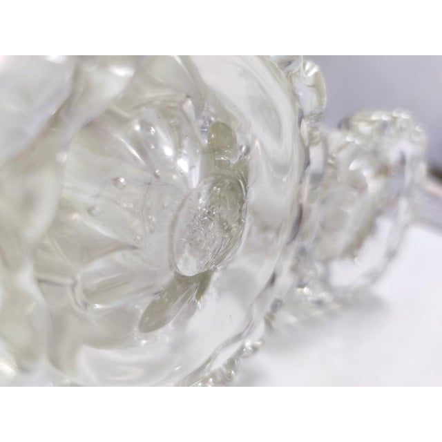 Transparent Bullicante Murano Glass Vases attributed to Ercole Barovier, 1930s, Set of 2 For Sale - Image 7 of 10