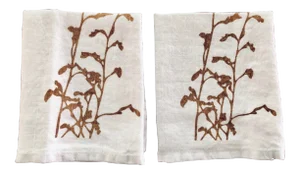 German Linen Napkins - Mustard, a Pair