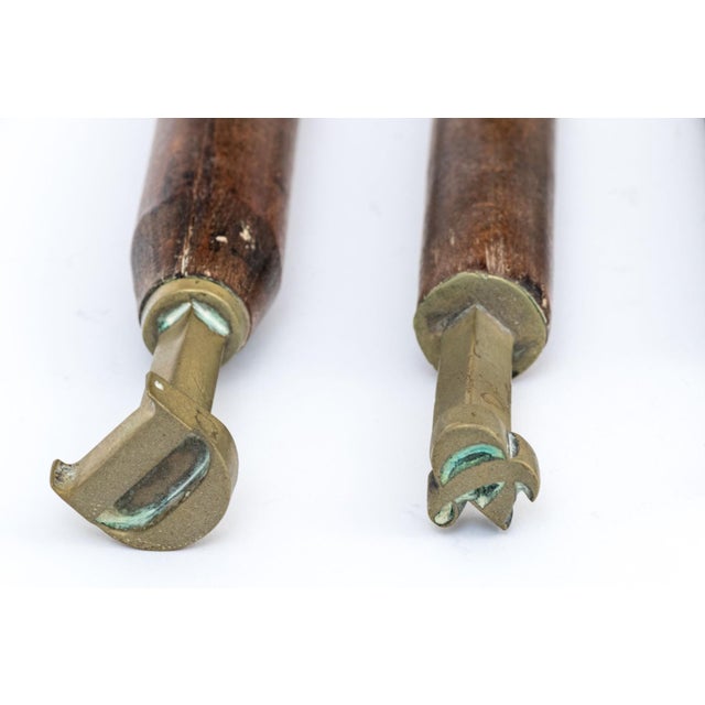 Antique 19th-Century Brass Bookbinding Hand Stamps - Set of 4 For Sale - Image 4 of 7