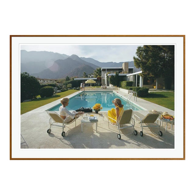 Contemporary Poolside Pairs 1970 by Slim Aarons Brown Framed C-Print For Sale