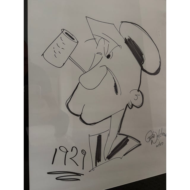 Contemporary Large Framed Original Popeye Drawing by George Wildman – Signed – 26 X 32 Statement Piece For Sale - Image 3 of 10