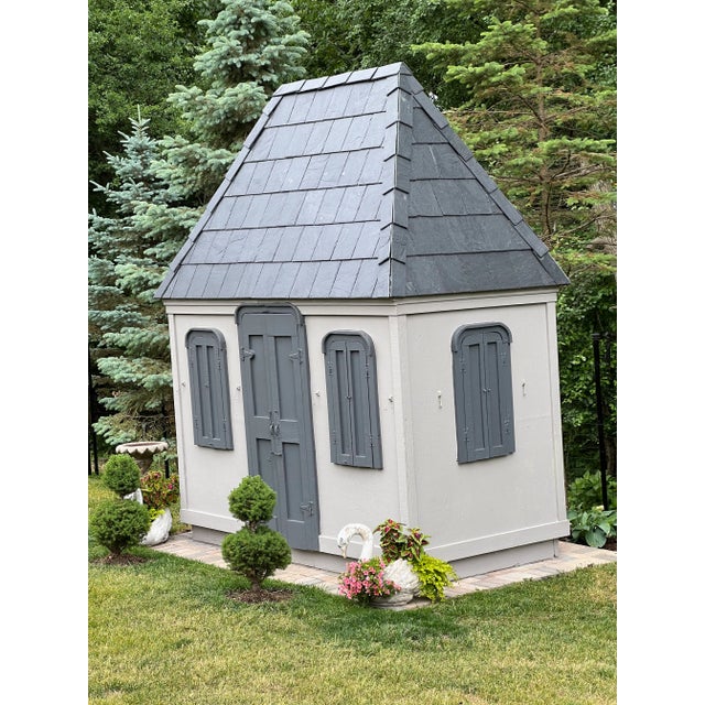 French French Style Garden Folly Slate Roofed Chalet Folly, 1940 For Sale - Image 3 of 11