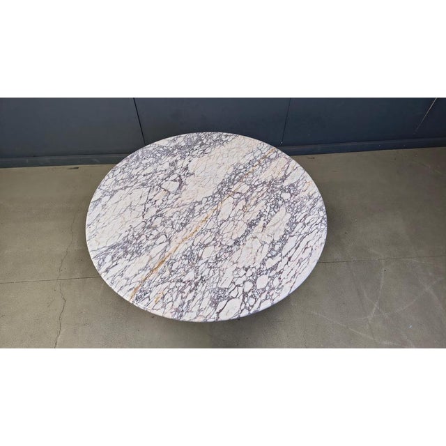 Vintage Round Marble Dining Table, 1970s For Sale - Image 3 of 18