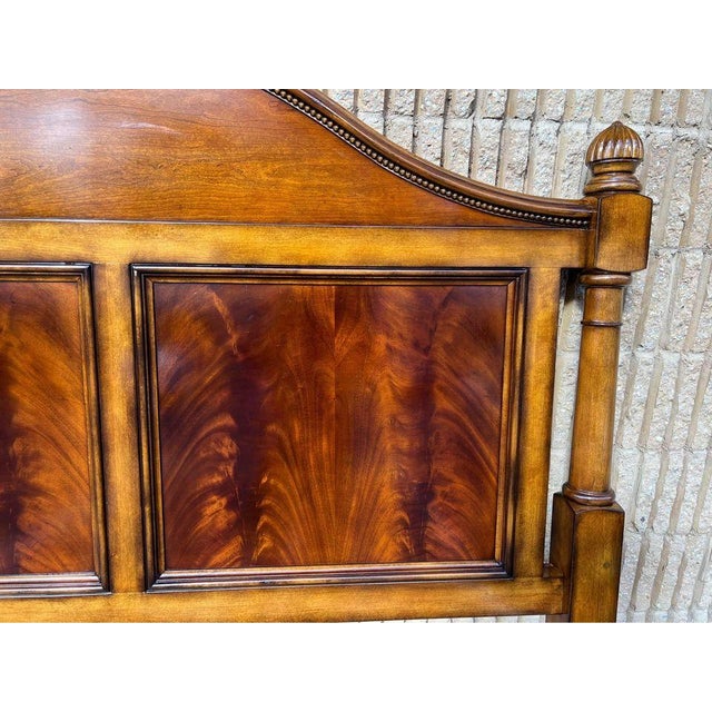 Wood Drexel-Heritage Flame Mahogany and Cherry Queen Bed Headboard and Footboard For Sale - Image 7 of 10