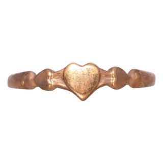Mid 20th Century the Taylor: Childs Yellow Gold Heart Ring, Size 1.25 For Sale