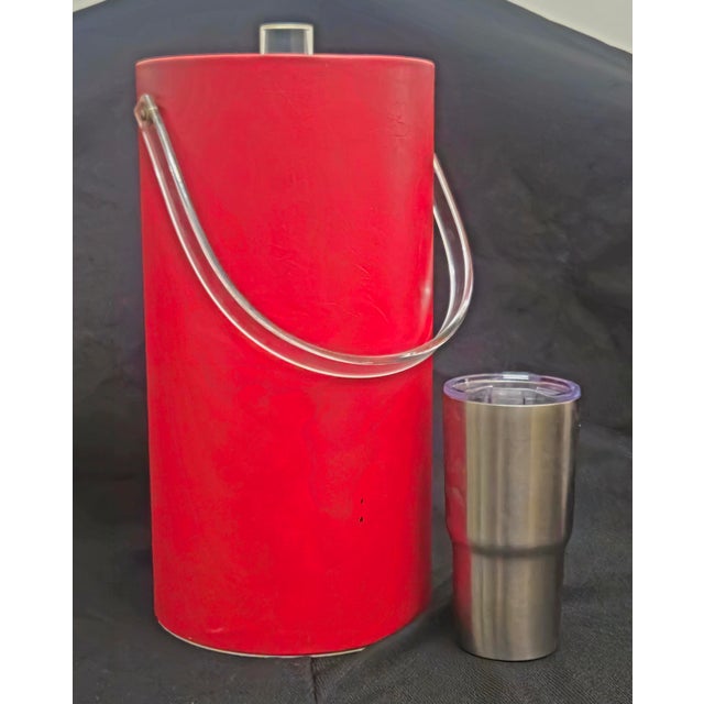 1960s Morgan Design Bucket Brigade 15" Tall Red Ice Bucket For Sale - Image 18 of 18