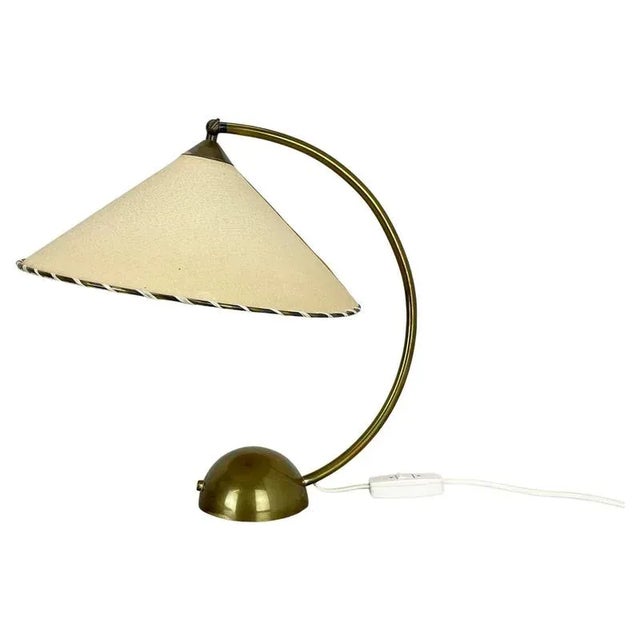 Vintage German Bauhaus Brass and Paper Table Lamp from Pitt Müller, 1950s For Sale - Image 18 of 18