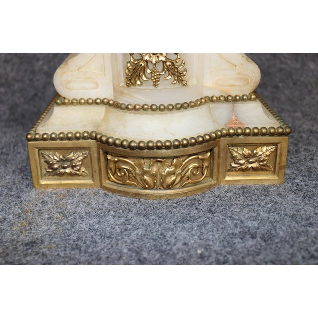 Pair French Louis XVI 19th Century Ormolu Mounted Alabaster Lamps For Sale - Image 14 of 16