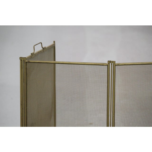Gold Minimalist Gold Foldable Fireplace Screen, 1950s For Sale - Image 8 of 11