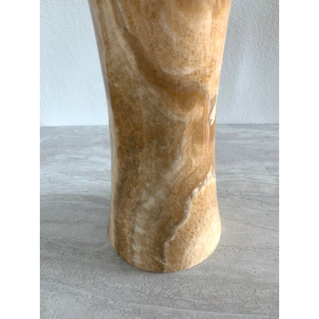 Traditional Vintage Neutral Onyx Marble Vase For Sale - Image 3 of 11