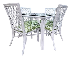 Vintage Diamond Rattan Dining Set/Game Table Set