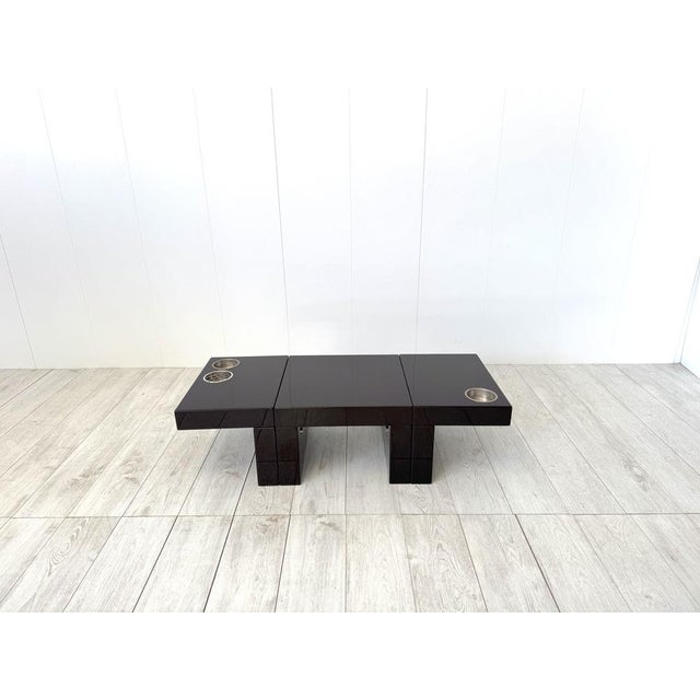 Brown Modular Nac Coffee Tables by Cesare Augusto Nava, Italy, 1970s, Set of 3 For Sale - Image 8 of 16