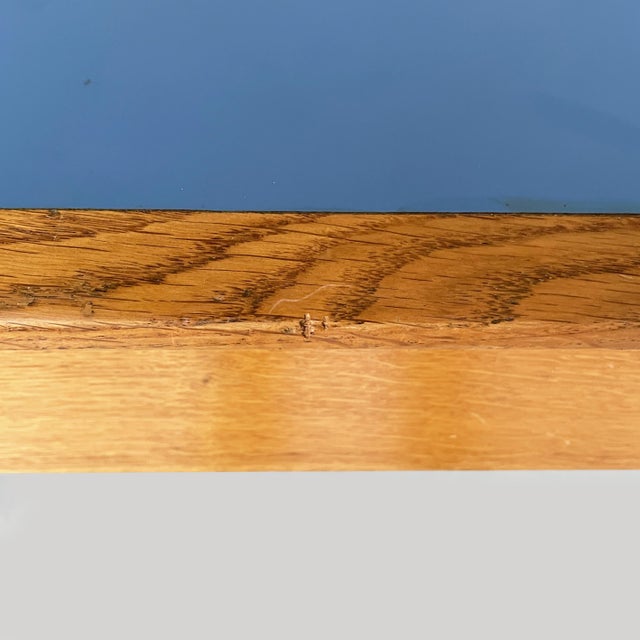 Blue Mid-Century Modern Italian Desk in Blue Laminate and Wood, 1960s For Sale - Image 8 of 18