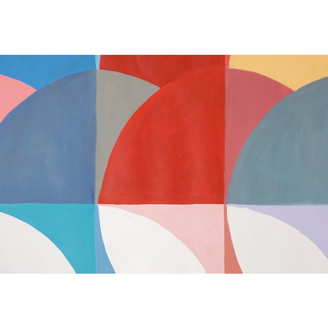 Blue 2026, Perpetual Transitions, Bauhaus Movement Triptych, Original Painting in Vivid Tones by Natalia Roman For Sale - Image 8 of 11