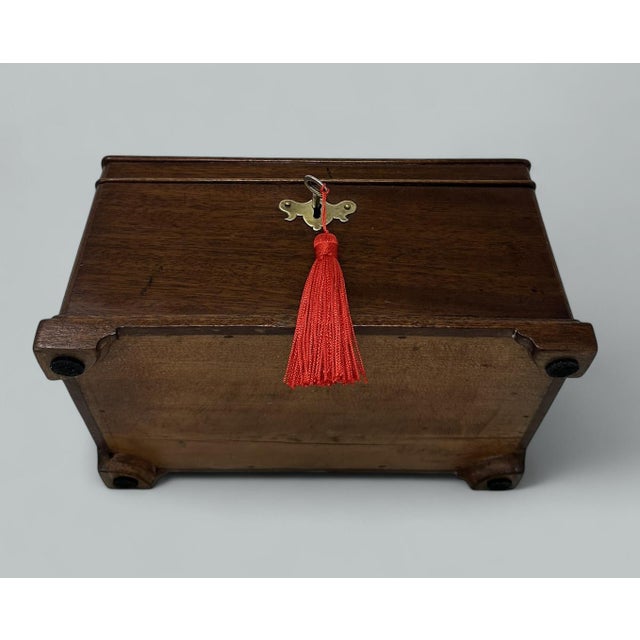 Antique Georgian English Lady's Gentleman's Mahogany Jewelry Casket Box Regency For Sale - Image 9 of 10