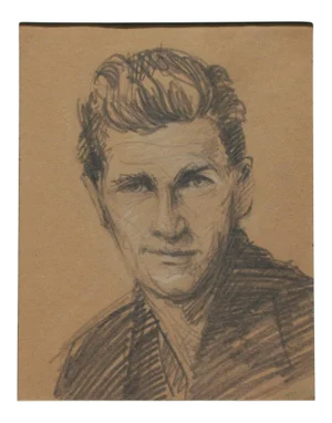 Vintage Charcoal Portrait of a Handsome Man