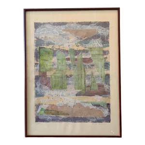 Danielle Desplan Signed Mixed Media Original Print, Framed