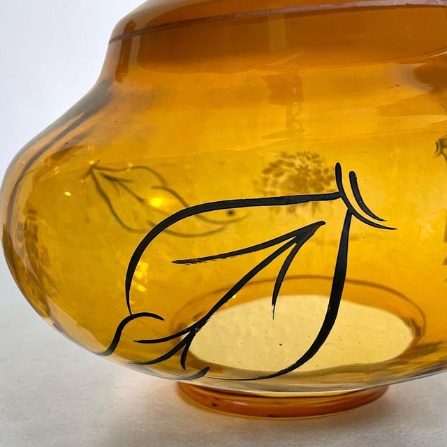 Vintage Portuguese Amber Glass Romantic Hanging Light, 1970s For Sale - Image 9 of 13