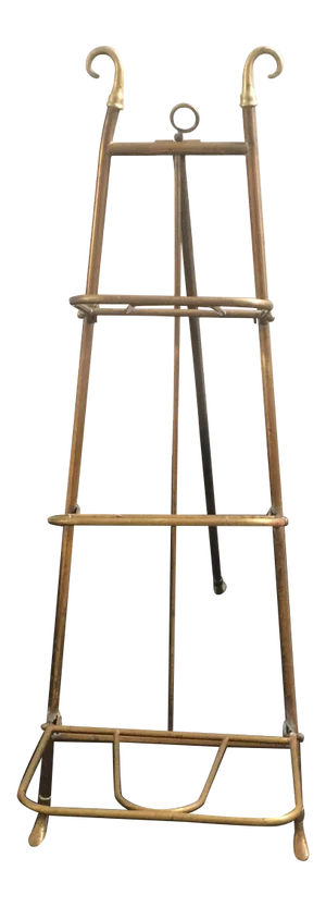 Mid-Century Brass 3-Shelf Book Easel
